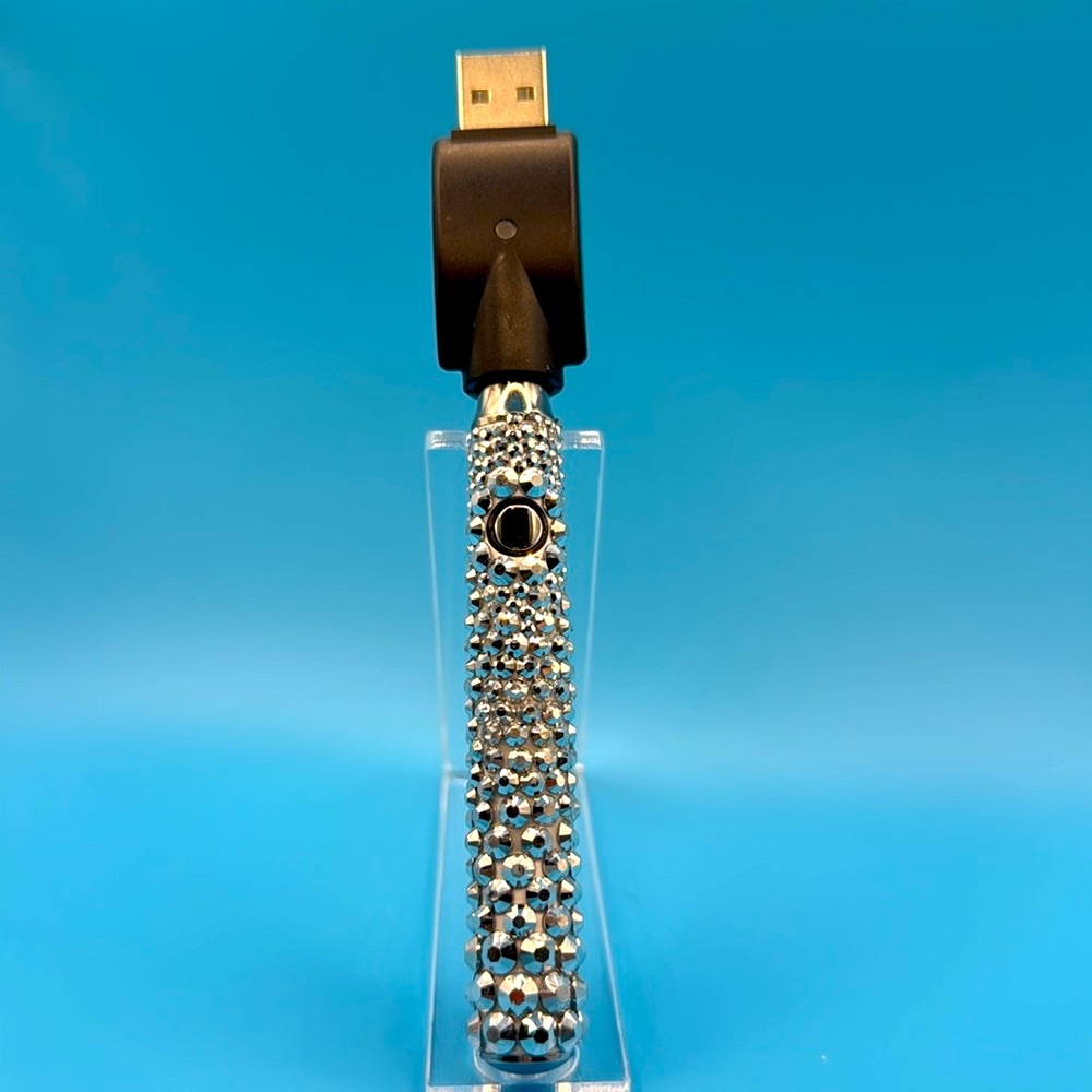 Silver Rhinestone 510 Threaded Battery